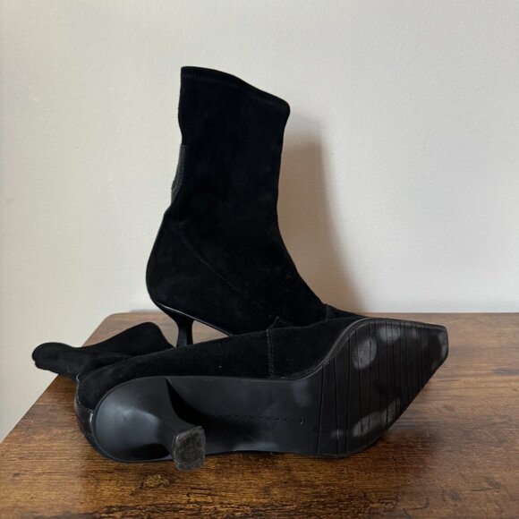 Stuart Weitzman Naomi Bootie Suede Square Toe Size 9 - Picture 4 of 5